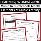 Music in Our Schools Month Listening Worksheets
