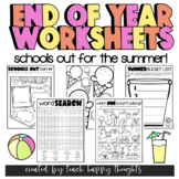 20 NO PREP End of Year | Summer Break Worksheets Coloring 