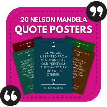 Preview of 20 Nelson Mandela Bulletin Board Posters | Middle & High School Classroom Decor