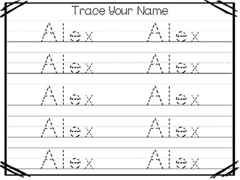 20 no prep alex name tracing and activities non editable preschool