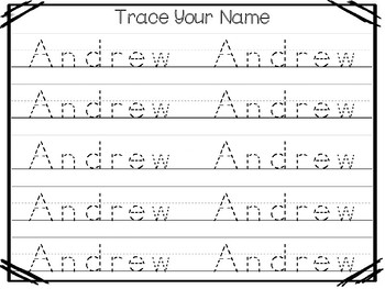 No Prep Andrew Name Tracing And Activities Non Editable Preschool Kdg Handw