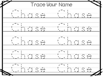 No Prep Chase Name Tracing And Activities Non Editable Daycare Name Activit