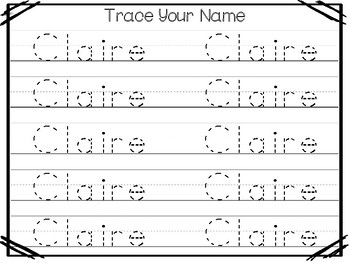 20 no prep claire name tracing and activities non