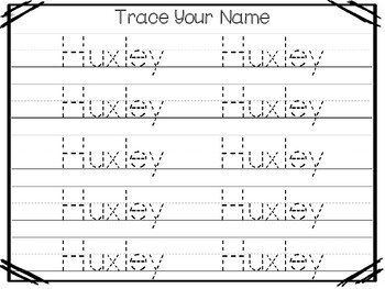 20 no prep huxley name tracing and activities non editable daycare