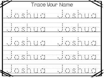 20 no prep joshua name tracing and activities non