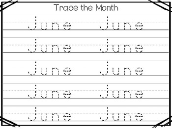 20 no prep my birthday month june tracing worksheets and activities handwriting