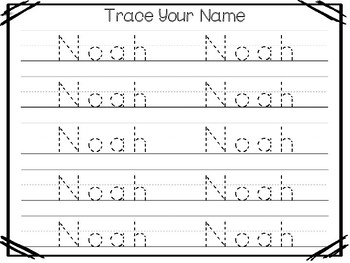 20 No Prep Noah Name Tracing and Activities. Non-editable 