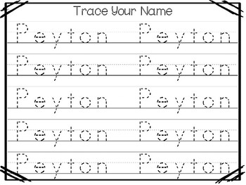 20 no prep peyton name tracing and activities non editable preschool
