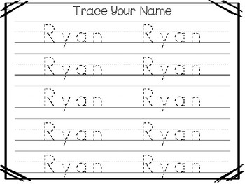 20 No Prep Ryan Name Tracing and Activities. Non-editable. Preschool ...