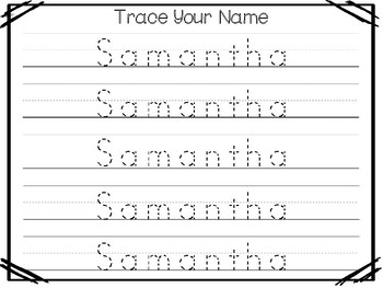 20 No Prep Samantha Name Tracing and Activities. Non-editable ...