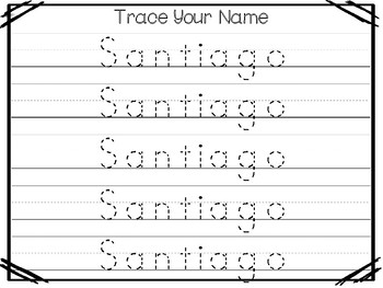 20 no prep santiago name tracing and activities non editable