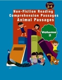 Reading Comprehension Passages Animals Volume two Grades 1-4