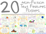 20 Non-Fiction Text Features Posters - Pastel Edition