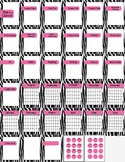 20 Notebook Inserts Pink Zebra Binder Organizer Dividers T