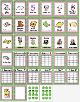 Preview of 20 Notebook Inserts Polka Dot Binder Organizer Dividers Tabs 2012-13 Calendar PG