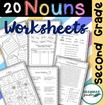 Preview of 20 Nouns Worksheets for Second Grade + Answer Key
