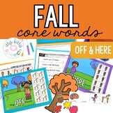 Fall Theme Core Vocabulary Word Activities for Speech Ther