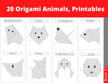 Preview of 20 Origami Animals - Instant Download of Origami Book for Children