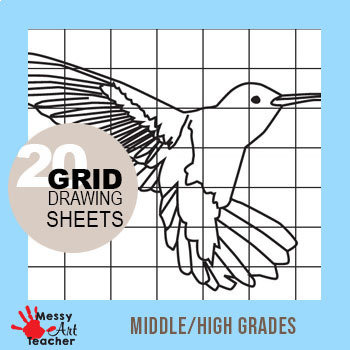 Preview of 20 Pack Grid Drawing Worksheets for Middle/High School