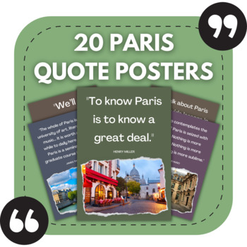 Preview of 20 Paris Posters | Travel Bulletin Boards | French Classroom Decor