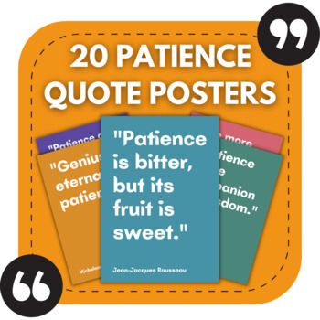 Preview of 20 Patience Bulletin Board Posters | Middle & High School Classroom Decor
