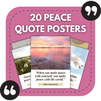 Preview of 20 Peace Bulletin Board Posters | Middle & High School Classroom Decor
