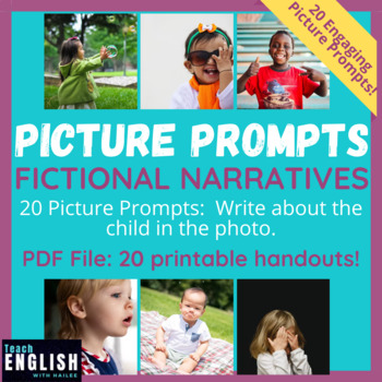 Preview of 20 Picture Writing Prompts | Fictional Narrative Writing: Multicultural Children