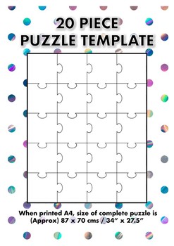Preview of 20 Piece Blank Jigsaw Puzzle Template