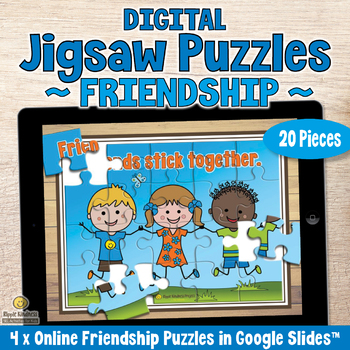 Preview of 20-Piece Digital Jigsaw FRIENDSHIP PUZZLES Online Games: Early Finisher Activity