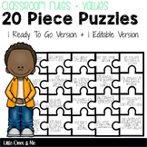 20 Piece Jigsaw Puzzle Classroom Rules and Values Display