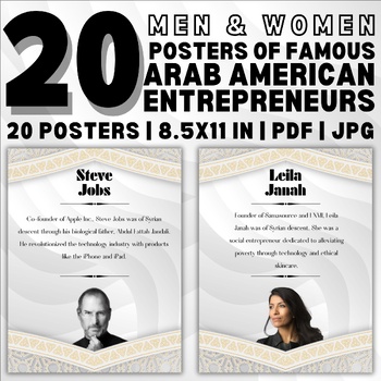 Preview of 20 Posters Of Entrepreneur Arab Americans Who Have Made History Both Men & Women