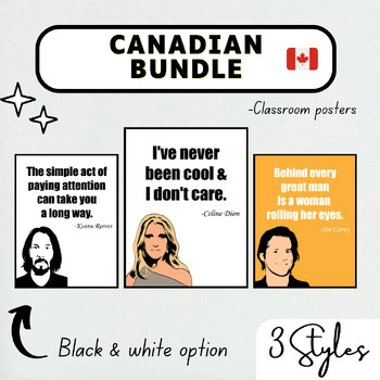Preview of 20 Posters of Influential Canadian People | 3 Different Styles (Classroom Decor)