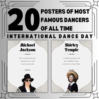 Preview of 20 Posters of most famous dancers of all time for International Dance Day