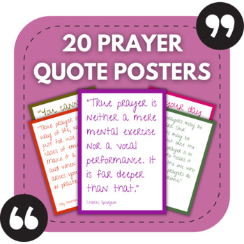 Preview of 20 Prayer Posters | Quote Posters for Church or Religion Bulletin Boards