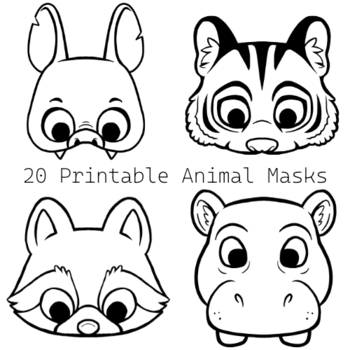 20 Animal Masks Printable