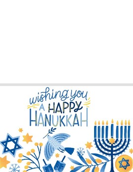 Preview of 20 Printable Happy Hanukkah Cards CUTE FUN & ELEGANT Menorah Dreidel Star David