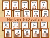 20 Printable Numbers Posters. Fall Leaves Numbers 1-20. Wa