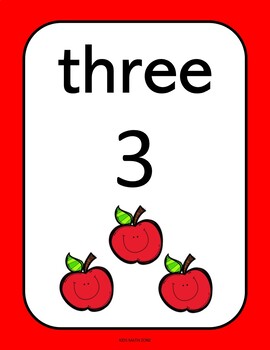 20 printable numbers posters happy apple numbers 1 20 wall charts