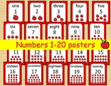 20 Printable Numbers Posters. Happy Apple Numbers 1-20. Wa