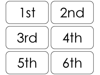 20 printable ordinal numbers flashcards positional math words tpt