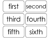 20 Printable Ordinal Word Flashcards. Positional Math Words.