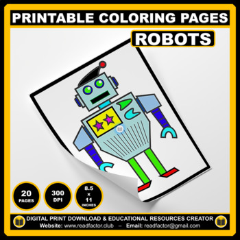 Preview of 20 Different ROBOTS Coloring Pages