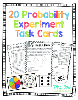 Preview of 20 Probability Experiment Task Cards