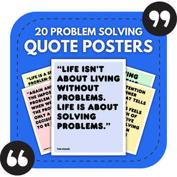 Preview of 20 Problem Solving Bulletin Board Posters | Growth Mindset Classroom Decor