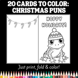 20 "Punny" Christmas Cards To Color