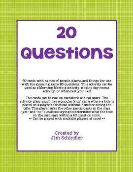 20 Questions Game : Target