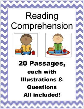 Preview of 20 Reading Comprehension Passages with Illustrations and Questions!