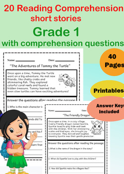 Preview of 20 Reading Comprehension Short Stories Passages (Comprehension Questions)