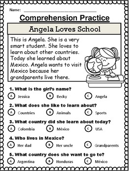 20 reading comprehension stories multiple choice by the bilingual hut