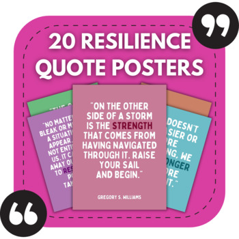 Preview of 20 Resilience Bulletin Board Posters | Middle & High School Classroom Decor